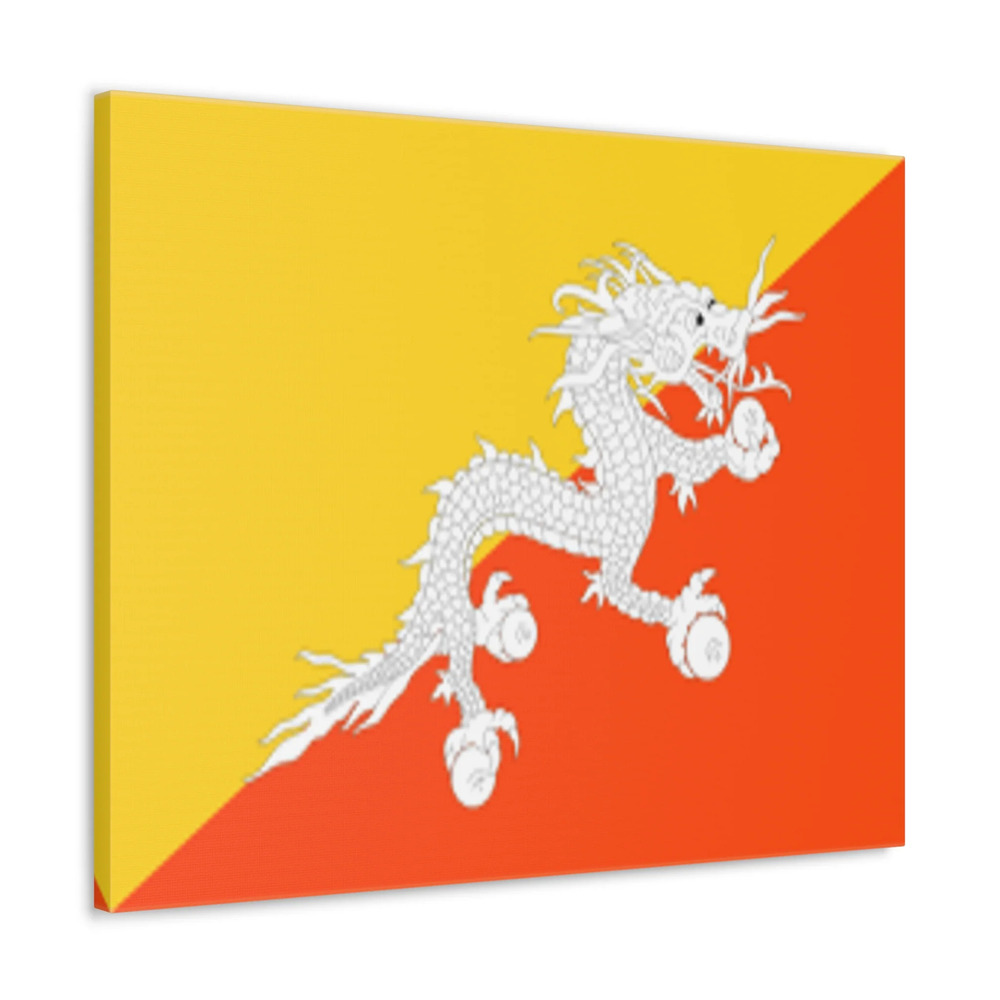 Bhutan Country Flag Canvas Vibrant Wall Art Unframed Home Decor